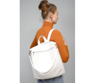 Жіночий рюкзак-сумка Sambag Trinity білий