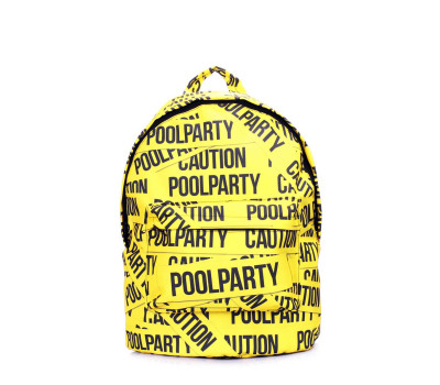 Рюкзак POOLPARTY з принтом CAUTION (backpack-tape)