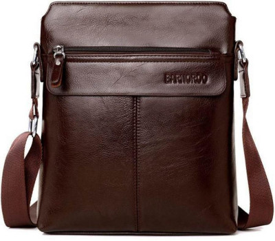 Стильний шкіряний месенджер BARNOROO в коричневому кольорі