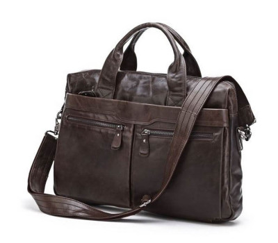 Шкіряна чоловіча сумка коричнева 7122 C John McDee