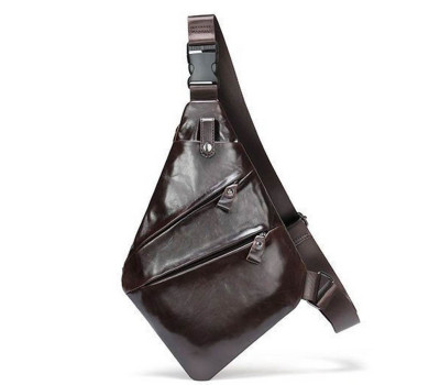 Шкіряна нагрудна сумка слінг чоловіча коричнева bx7323C Bexhill