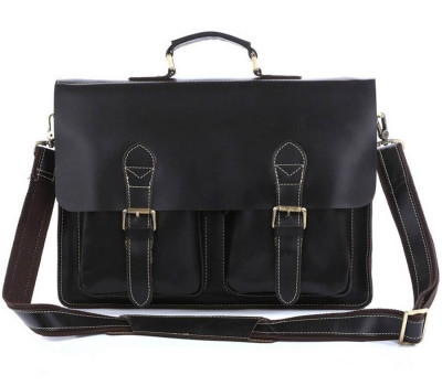 Портфель чоловічий шкіряний чорний bx7105A