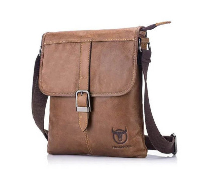 Плоский місткий чоловічий месенджер зі шкіри BULL T1384