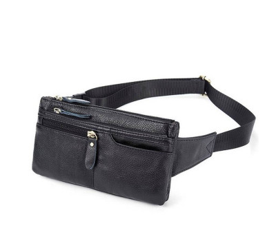 Поясна шкіряна сумка B10-8943 Black Flotar