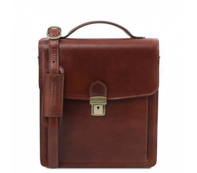 DAVID Мужская кожаная сумка через плечо малого размера Tuscany TL141425