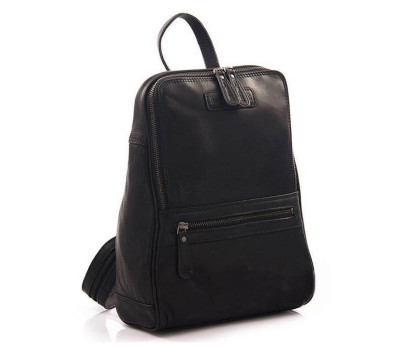 Рюкзак Шкіряний чорного кольору HILL BURRY HB2399A