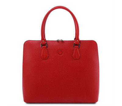TL141809 Magnolia-Червона жіноча шкіряна ділова сумка від Tuscany (Італія)