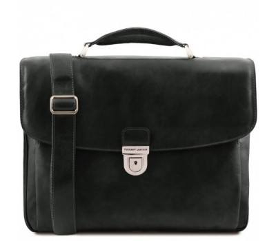 TL142067 Alessandria - кожаный мужской портфель мультифункциональный, цвет: Черный
