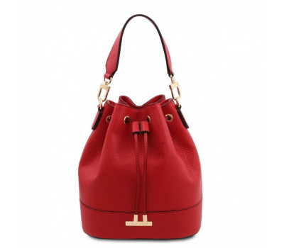 Tl142083 TL Bag-жіноча сумка-мішок з натуральної шкіри, Колір: Lipstick Red