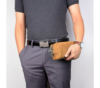 Шкіряний несесер, косметичка, органайзер коричневий John McDee C013B