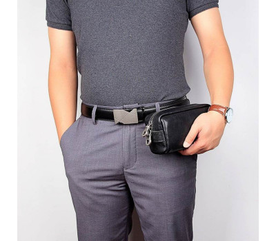 Шкіряний несесер, косметичка, органайзер чорний John McDee C013A