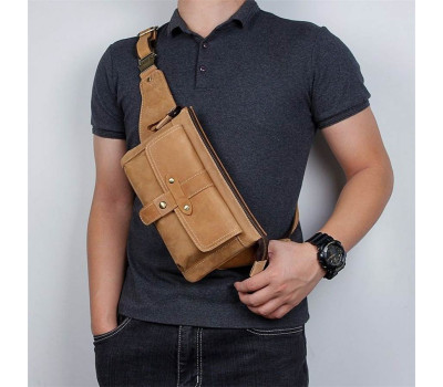 Шкіряна бананка, сумка напоясна, через плече John McDee 3025B