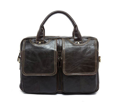 Удобная кожаная мужская сумка B10-8002 черная
