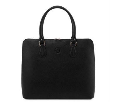 TL141809 Чорний Magnolia - жіноча шкіряна ділова сумка від Tuscany
