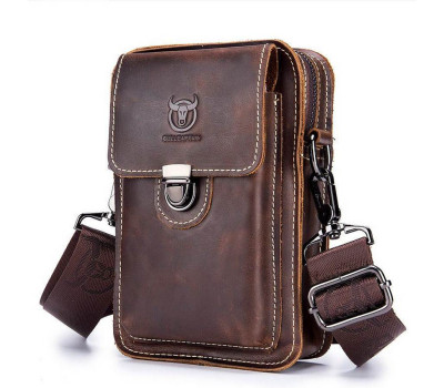 Напоясная сумка Bull T0075 из кожи Crazy Horse с ремешком