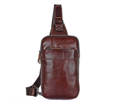 Шкіряний міні-рюкзак на одній шлеї бренду John McDee