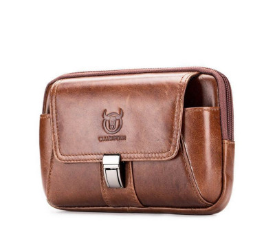 Напоясная сумка-чехол для смартфона YB043 Bull из натуральной кожи