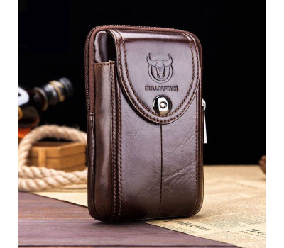 Напоясная сумка-чехол для смартфона T1397 Bull из натуральной кожи