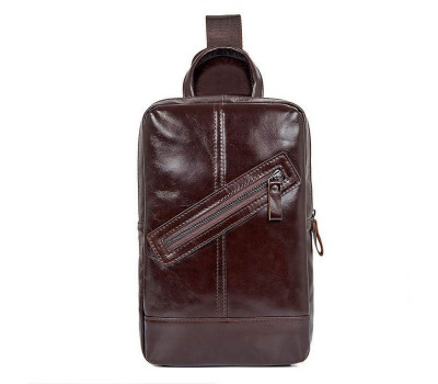 Чоловік шкіряний рюкзак на одне плече John McDee 4010C