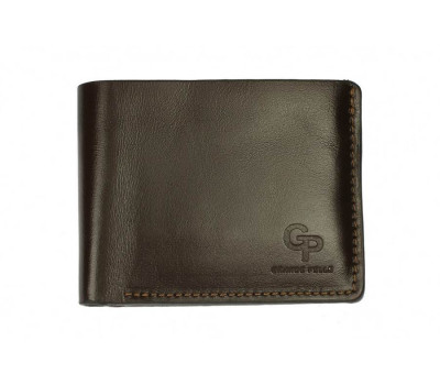 Портмоне на магнітній застібці Grande pelle 505620 глянцева шкіра шоколад