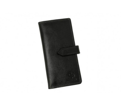 Довге портмоне Grande pelle 524610 глянцева шкіра чорний