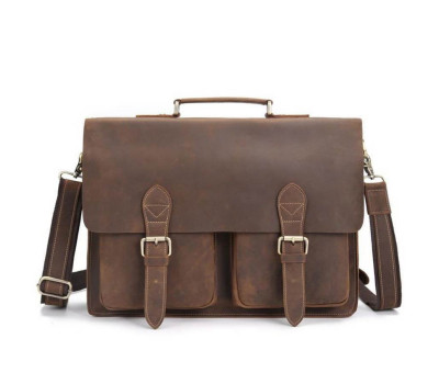 Чоловік шкіряний портфель, колір коричневий, Bexhill bx9356