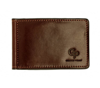 Затиск Grande Pelle Onda глянцева шкіра шоколад