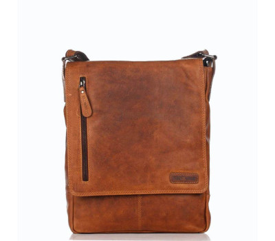 Мужской кожаный коричневый мессенджер HILL BURRY 3069