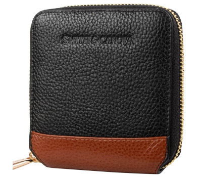 Шкіряний жіночий гаманець SMITH&CANOVA FUL-26803-black-tan