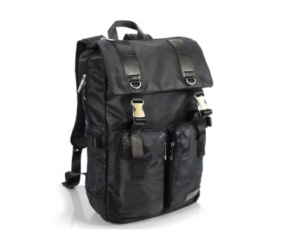 Чорний великий рюкзак Tiding Bag BPT01-CV-174254-1A з клапаном