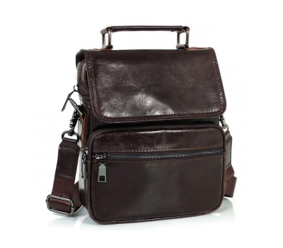 Месенджер коричневий середній Tiding Bag S-M-7476C