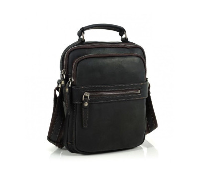 Чоловічий чорний месенджер з ручкою для перенесення Tiding Bag JMD4-V-3088A.