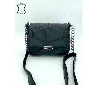 Кожаная сумка женская «Sandy» черная WeLassie