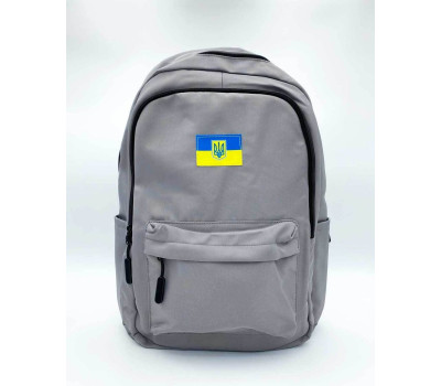 Большой тканевый рюкзак с нашивкой серый WeLassie