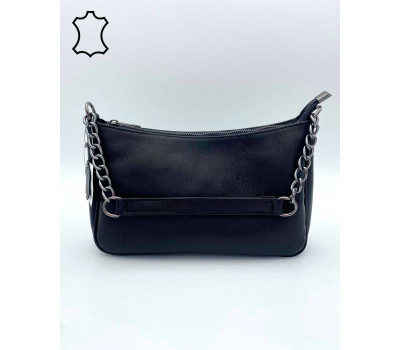 Кожаная сумка женская Luna черная WeLassie