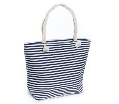 Сумка жіноча Пляжна текстиль podium 5013-13 black смужка мал Podium