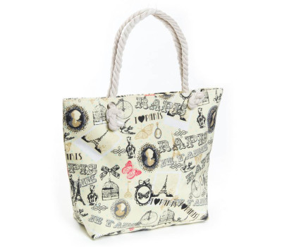 Сумка жіноча Пляжна текстиль podium 5021-15 yellow Париж Podium