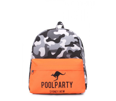 Рюкзак жіночий POOLPARTY Mini камуфляжний (mini-camo-orange)