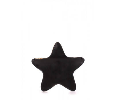 Шкіряна косметичка-клатч POOLPARTY STAR чорна (star-black)