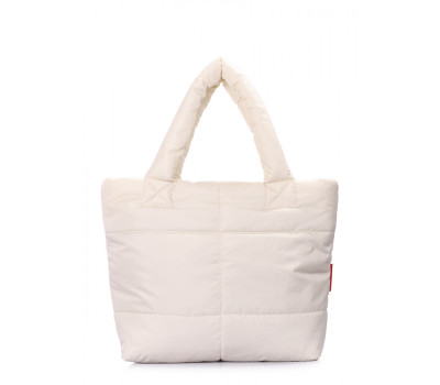 Дута стьобана сумка POOLPARTY Fluffy Бежева (fluffy-beige)