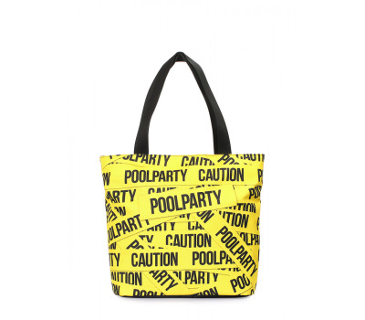 Жіноча текстильна сумка POOLPARTY Select з принтом CAUTION (select-tape)