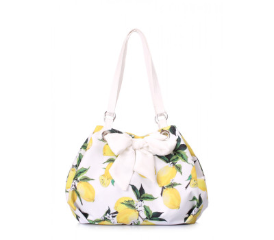 Літня сумка POOLPARTY Serena з бантом і лимонами (serena-lemons)