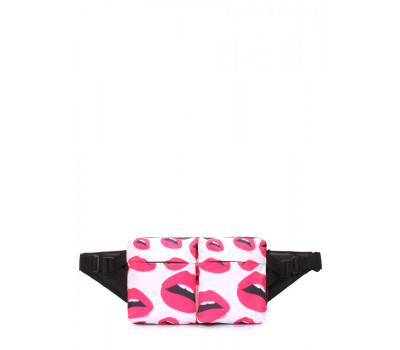 Сумка на пояс POOLPARTY Bumper з губами (bumper-lips-white)
