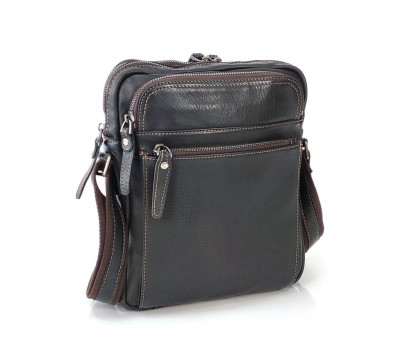 Чоловічий Чорний месенджер Tiding Bag JMD4-V-50043a на блискавці.