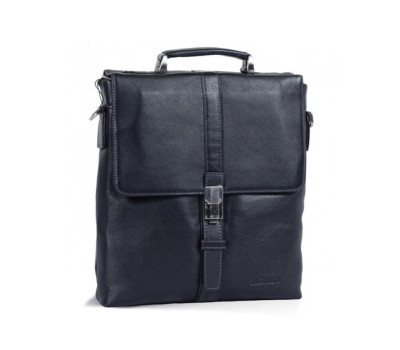 Чоловіча шкіряна сумка Tofionno P5117-2 BLACK з гладкої шкіри