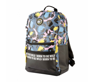 Рюкзак молодежный YES T-100  "Double" сизый/черный