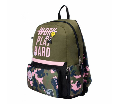 Рюкзак молодежный YES Т-82  "Smiley World" Military girl