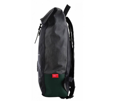 Рюкзак городской YES  Roll-top T-77 "Green anthracite"