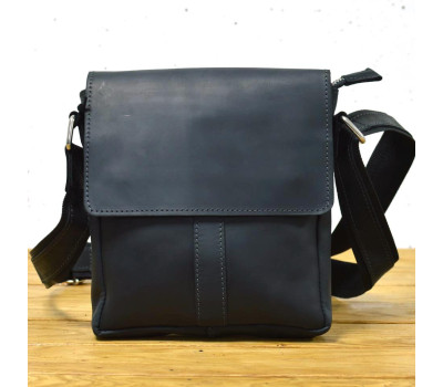 Кожаная сумка через плечо с клапаном черная TARWA RA-4125-2-4sa