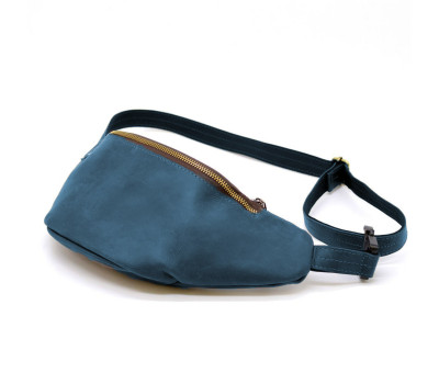 Шкіряна сумка поясна шкіряна бананка TARWA RKsky-3036-4lx блакитна